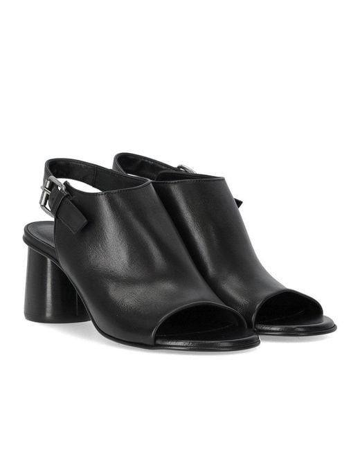 Elena Iachi Black Silk Heeled Sandal