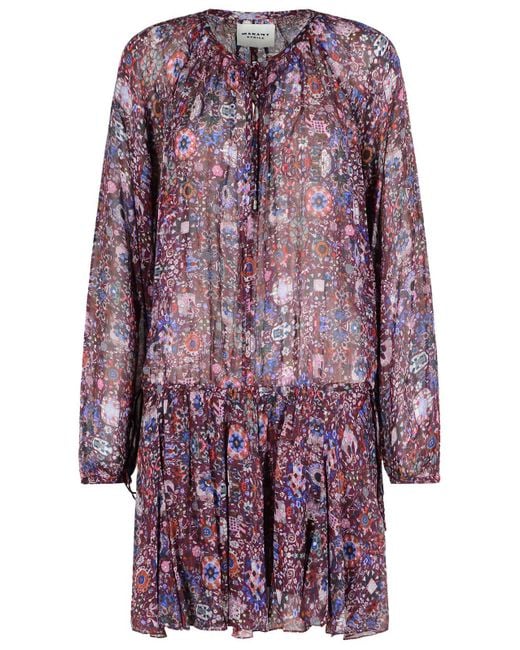 Isabel Marant Purple 'Bess' Wine-Colored Viscose Dress