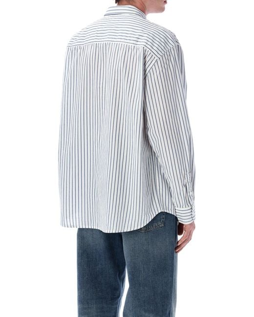 Vans Blue Premium Dobby Stripe Long Sleeve Shirt