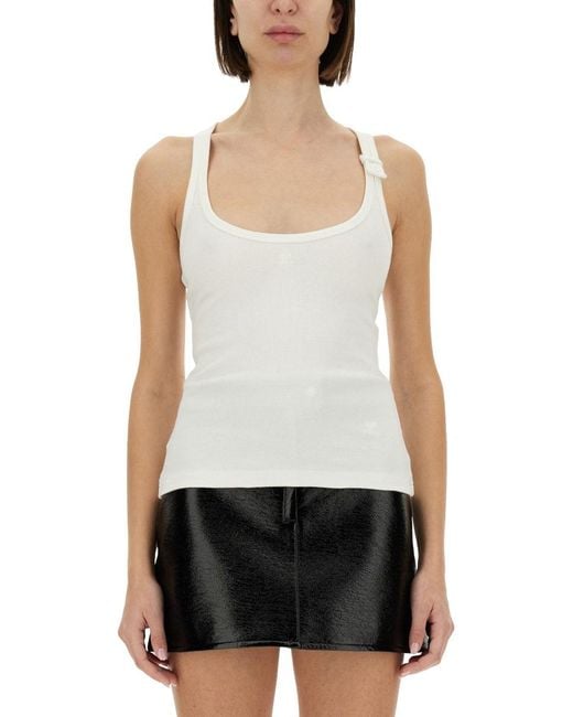 Courreges White Ribbed Tank Top