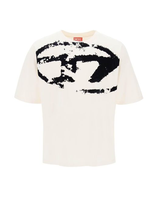 DIESEL T Boxt N14 T Shirt With Flocked Logo in Black for Men | Lyst