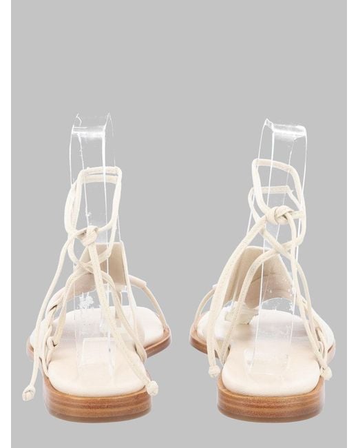 Hereu White Asymmetrical Sandals
