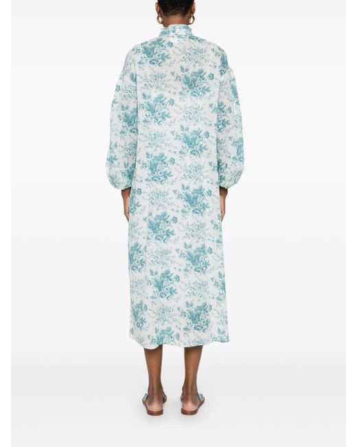 Antik Batik Cinz Midi-Jurk Met Print in het Blue