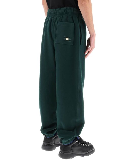 Pantalon de survêtement en coton lourd Burberry pour homme en coloris Green
