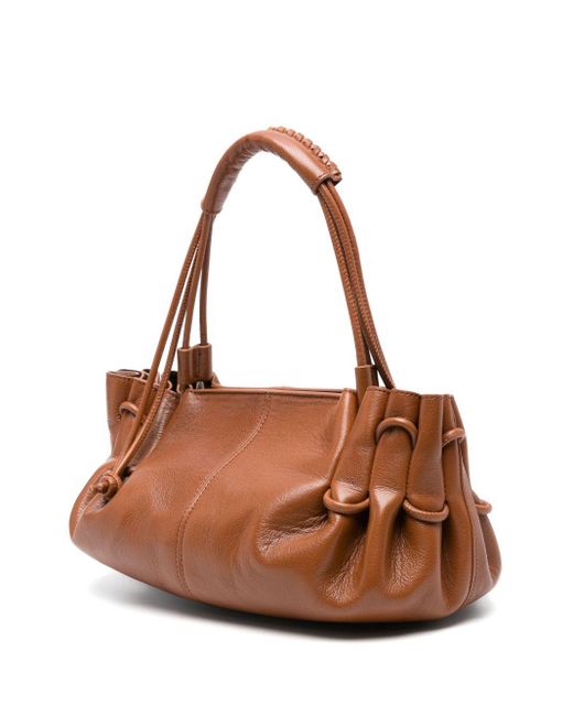 Hereu Brown Geraffte Arta Schultertasche