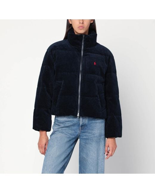 Polo Ralph Lauren Blue Corduroy Puffer Jacket