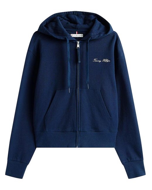 Tommy Hilfiger Blue Zip-Up Hoodie Clothing