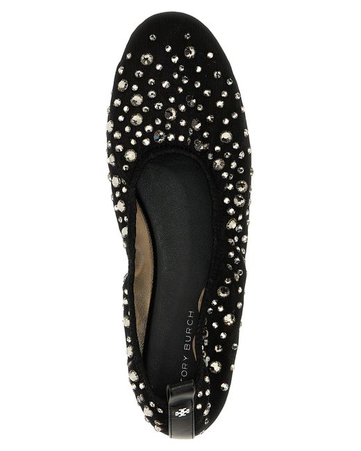 Tory Burch Black 'Crystal' Ballet Flats