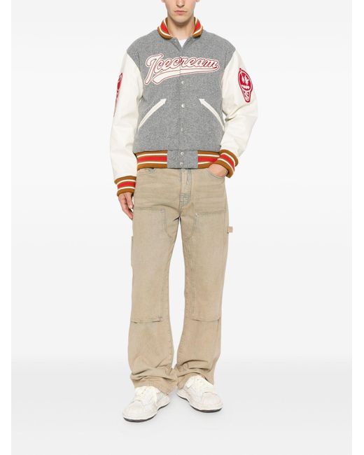 ICECREAM Gray Logo Bomber Jacket