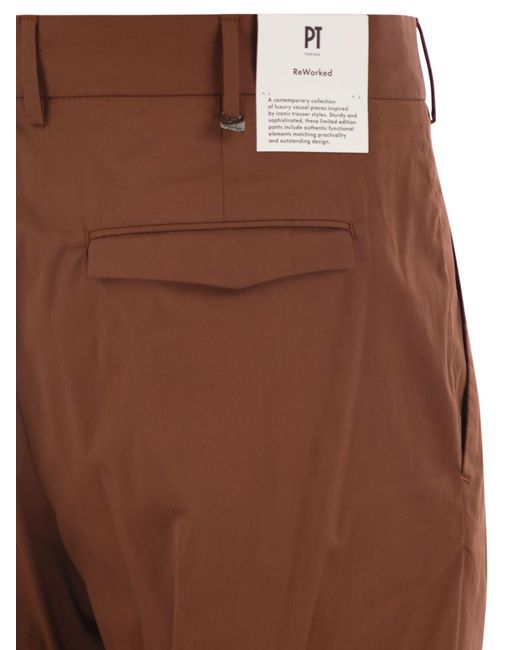 PT Torino Michael Stretch Cotton Mischhose in Brown für Herren