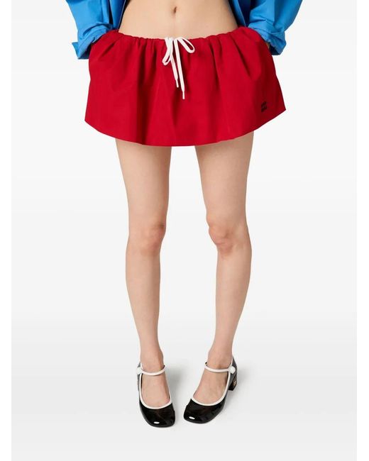Miu Miu Red Gonne Popeline