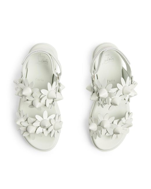 Christian Louboutin White Daisy Spikes Cool Sandals