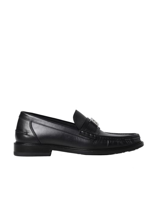 Fendi Black Ff Leather Loafers for men