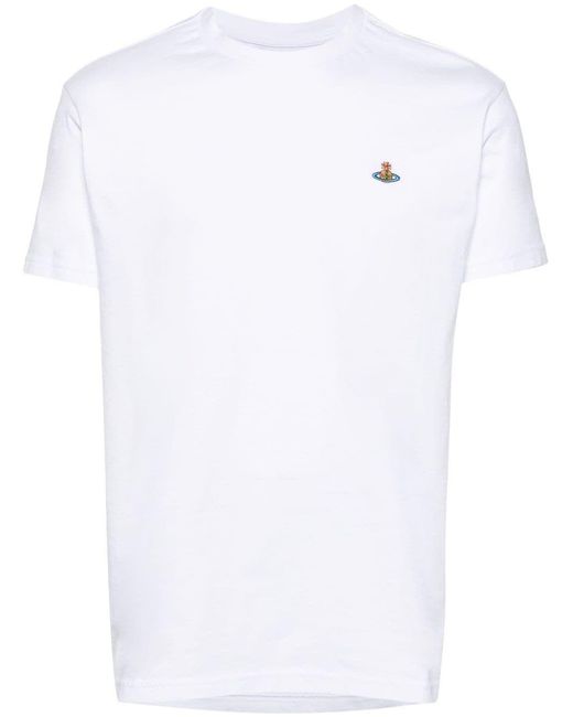 Vivienne Westwood Cotton Crew Neck T-Shirt With Signature Orb in White für Herren