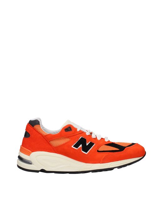 New Balance Red Sneakers 990 Uomo Camoscio Arancione for men