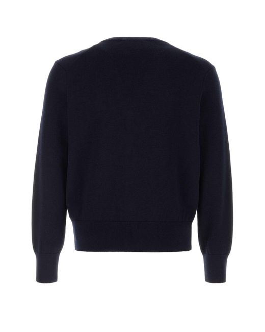 AMI Blue Ami Dark Wool Cardigan for men