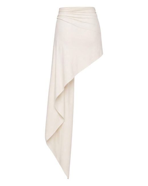 Magda Butrym White Mini Skirt With Drape