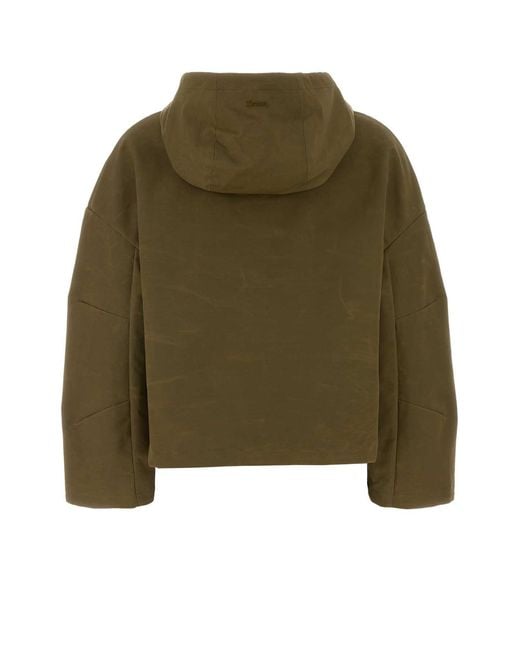 Herno Army Green Cotton Blend Jacket