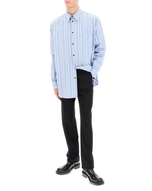 Off-White c/o Virgil Abloh Striped Maxi -Hemd in Blue für Herren