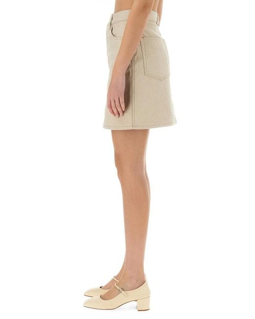 Burberry Natural Cotton Denim Mini Skirt