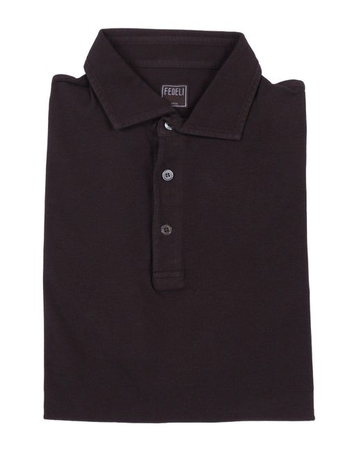 Fedeli Black Polo Shirt S/S Knitted