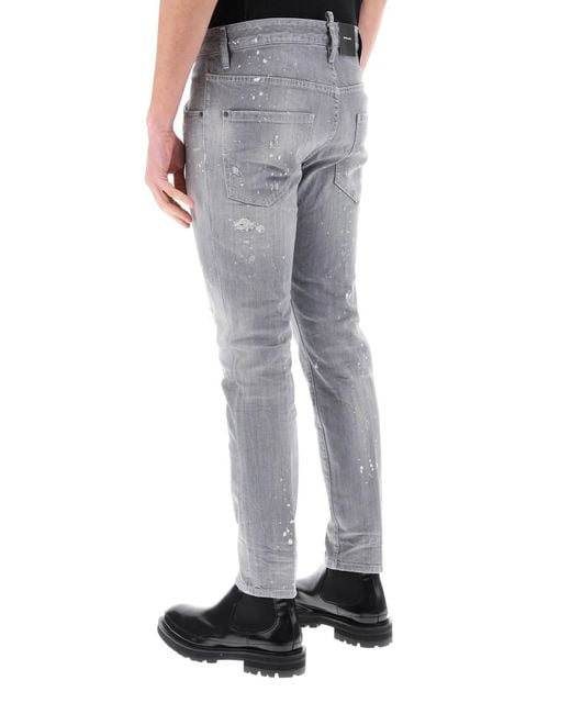 DSquared² Skater Jeans In Gray Spotted Wash voor heren