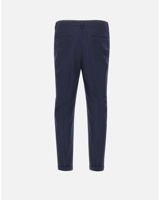 Devore Blue Dvr47 Stretch Viscose Blend Trousers for men