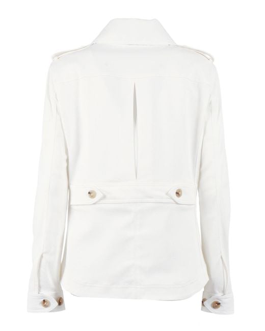 Fay White Shirt Jacket Con Gancio