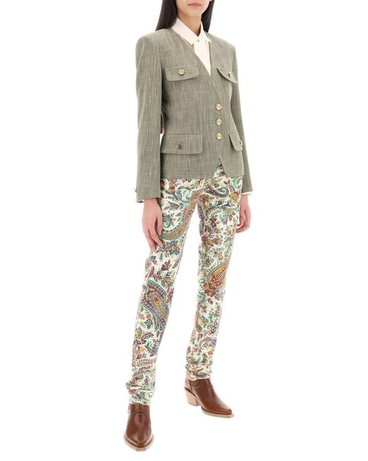 Etro Paisley Pattered Jeans in het Multicolor