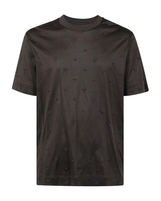 Emporio Armani Allover Logo T -Shirt in Black für Herren