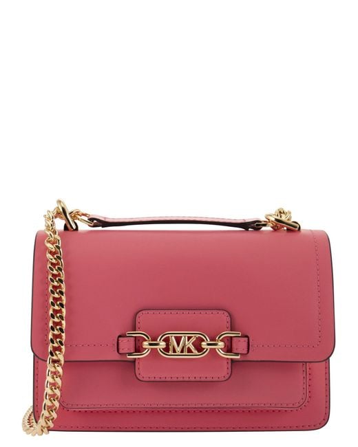 Heather Heather Extra Piccola spalla in pelle di Michael Kors in Red