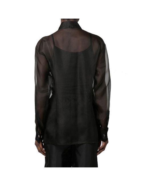 Prada Black Silk Organza Shirt