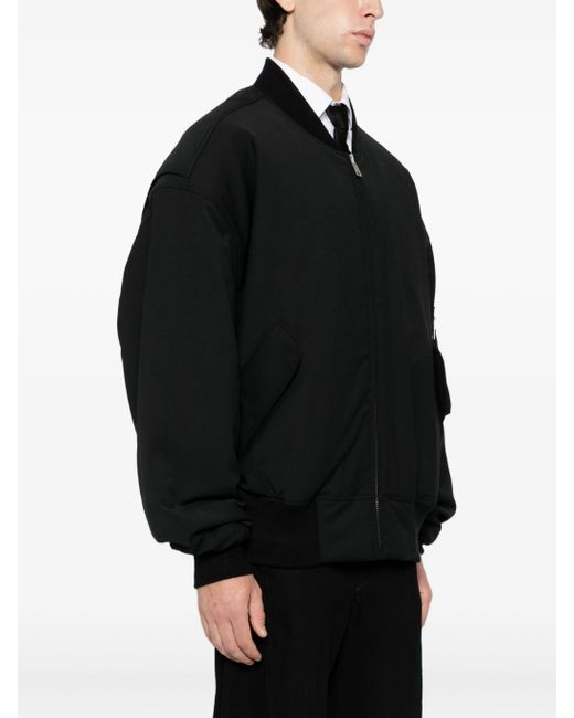 Entire studios Black Broad Bomber Wool Wool