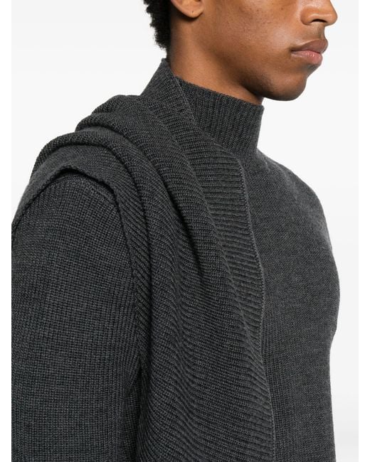 Entire studios Black Wrap Sweater Ash