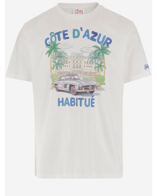 Cotea Camiseta con estampado del logotipo Mc2 Saint Barth de hombre de color Blue