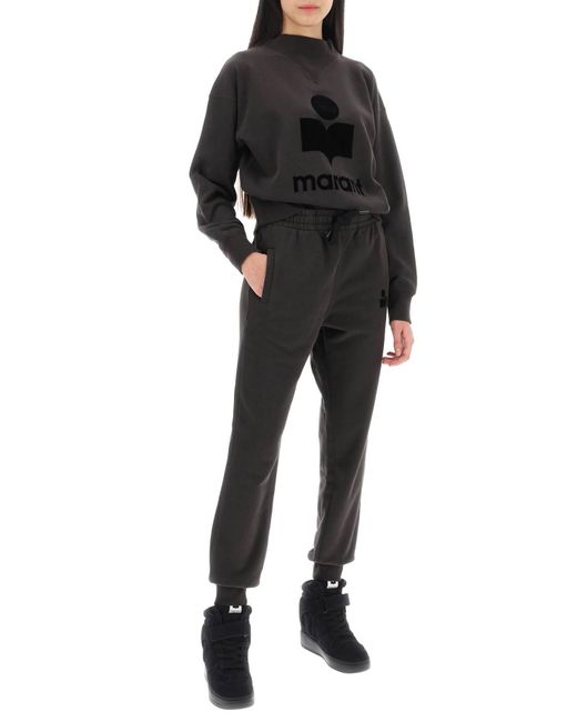 Isabel Marant Moby Sweatshirt Met Ingekleef Logo in het Black