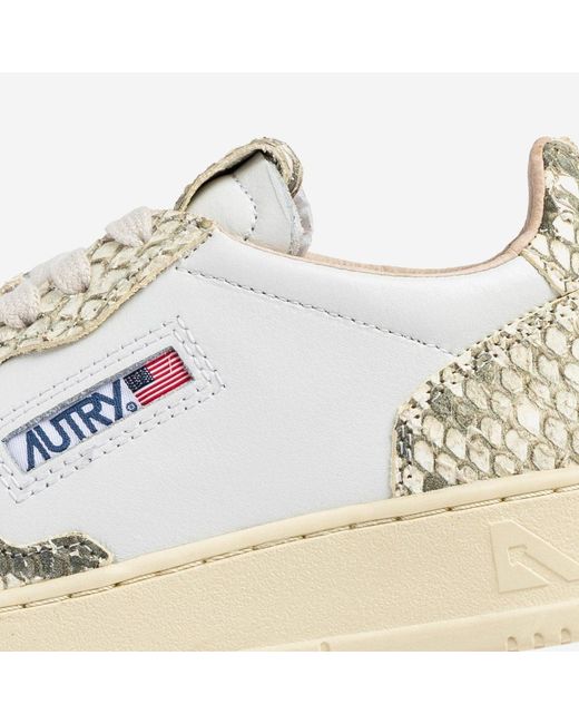 Autry White Animal Print Leather Sneakers