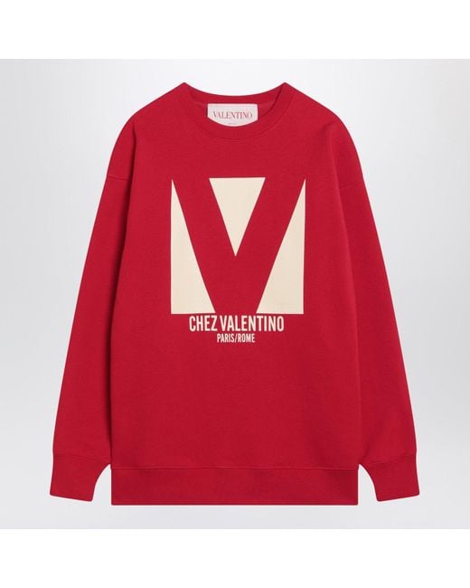 Valentino Red Sweatshirt With Chez Print