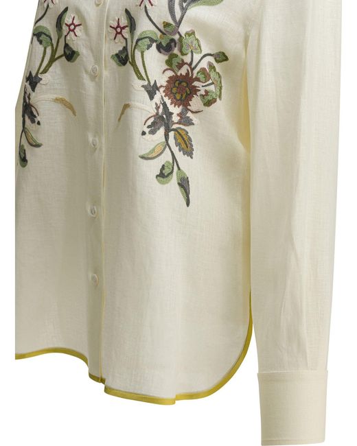 Valentino Multicolor Embroidered Casual Shirt Shirts White