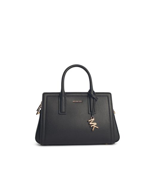 Small 'Laila' Black Lear Bag MICHAEL Michael Kors