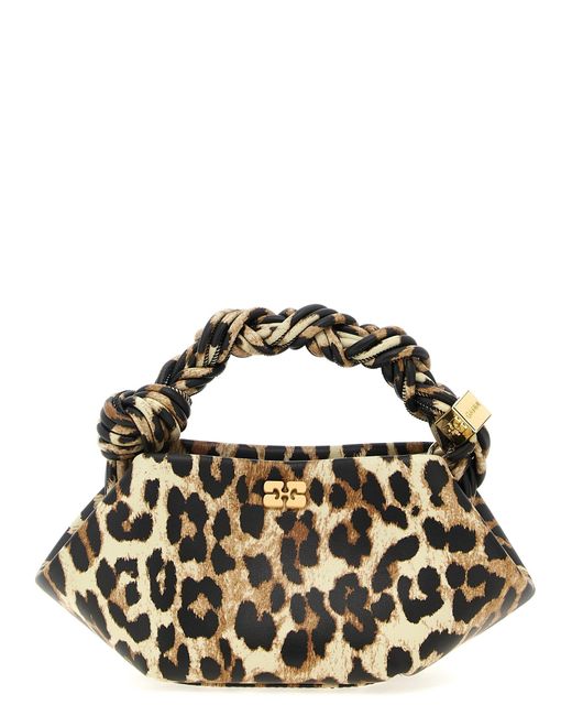Ganni 'bou Bag Mini Leopard' Handtas in het Black