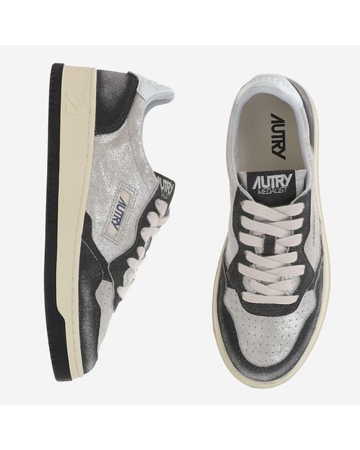 Autry Gray Suede Insert Leather Sneakers