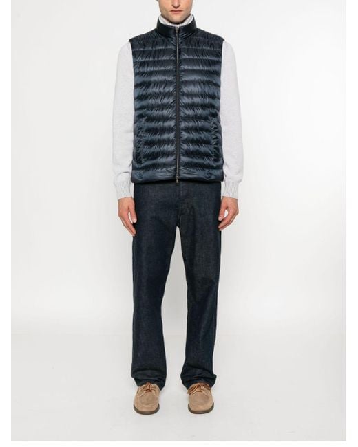 Herno Blue Nylon Down Vest for men