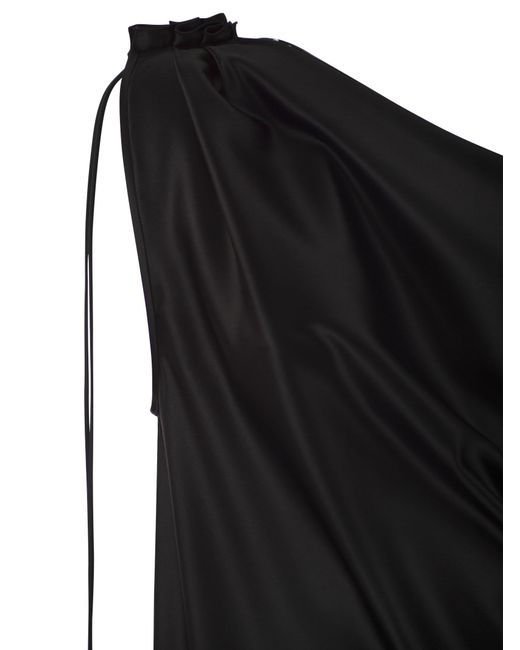 Vestido de un hombro de Satin Satin Satina de Silk Mara Mara Max Mara de color Black