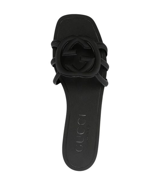 Gucci White Gg Flat Sandals