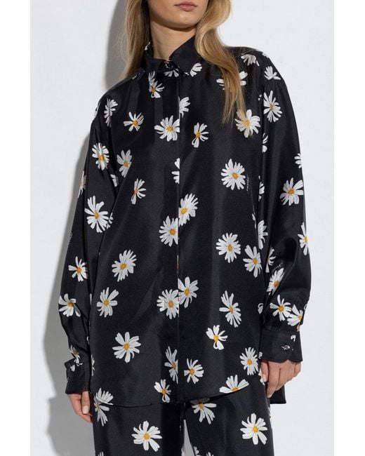 Moschino Black Twill Shirt Allover Daisy