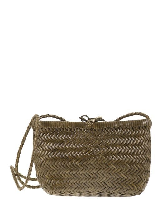 Dragon Gray Minsu Mini Woven Leather Bag
