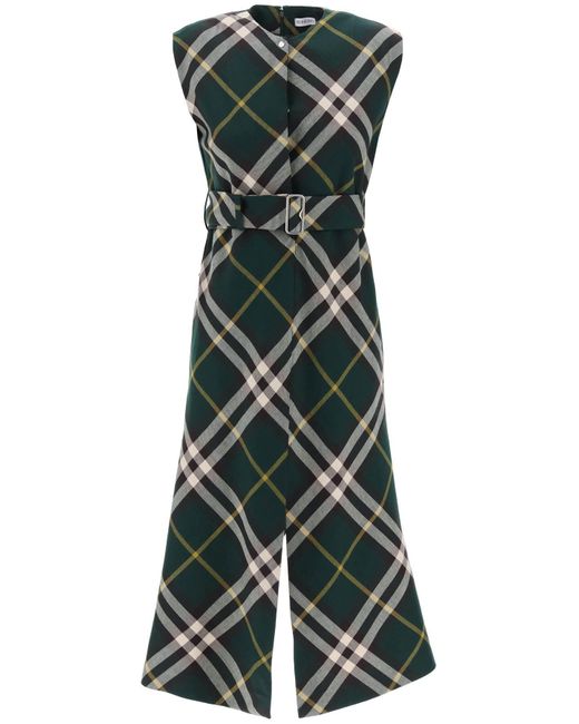 Burberry Green Ered Kleid mit Midi Länge