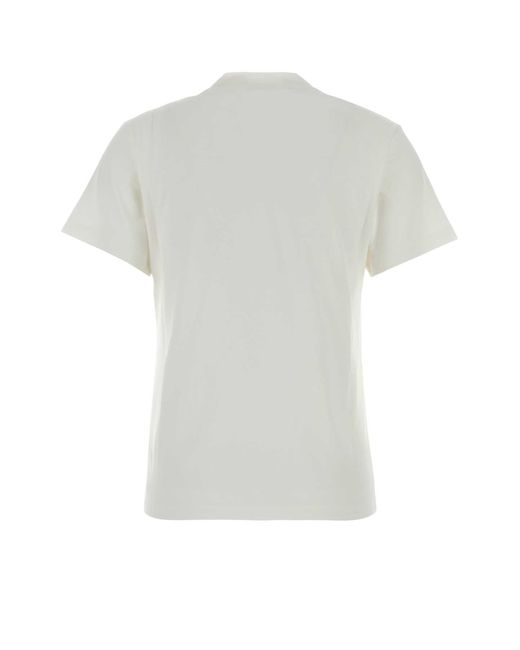 Autry White Embroidered Logo Tee
