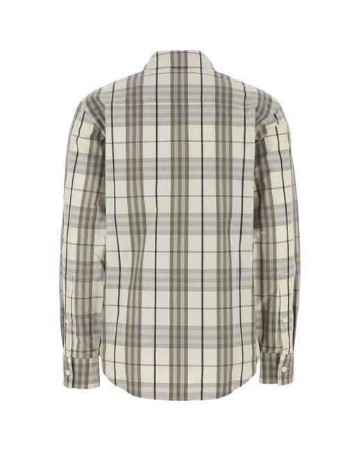 Burberry White Embroidered Poplin Shirt